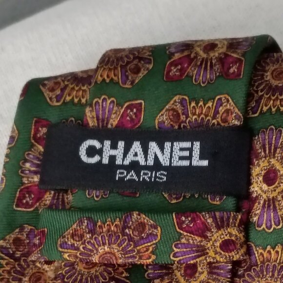 ❤️CHANEL GRIPOIX 100% Silk Tie Made in Italy - Picture 4 of 6